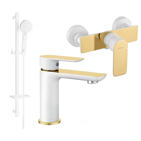 Mexen Alfa DQ40 комплект за душ, бял/златен - 745704DQ40-25