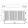 Mexen CVH10 Хигиеничен радиатор 900 x 1400 мм, долно свързване, 1250 W, бял - W610H-090-140-00