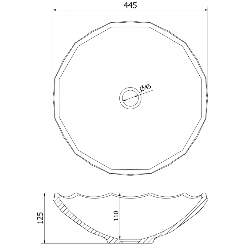 Mexen Inga стъклена мивка за баня 44 x 44 cm, черна - 24074470