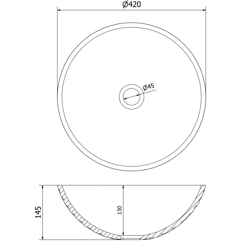 Mexen Olza стъклена мивка за плот 42 x 42 см, прозрачна - 24094200