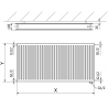Панелен радиатор Mexen CVH20 Hygiene 900 x 1200 мм, долно присъединяване, 1848 W, бял - W620H-090-120-00