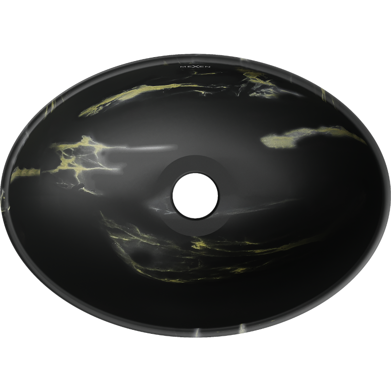 Mexen Elza надплотова мивка 40 x 33 см, черен камък - 21014084