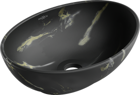 Mexen Elza надплотова мивка 40 x 33 см, черен камък - 21014084