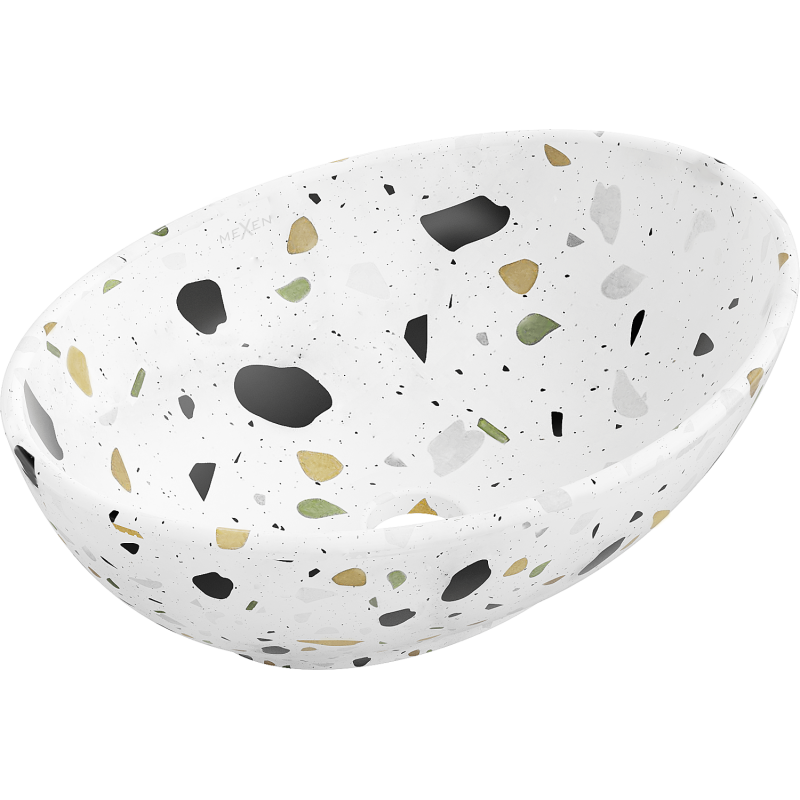 Mexen Elza плотова мивка 40 x 33 см, бял теразо камък - 21014083