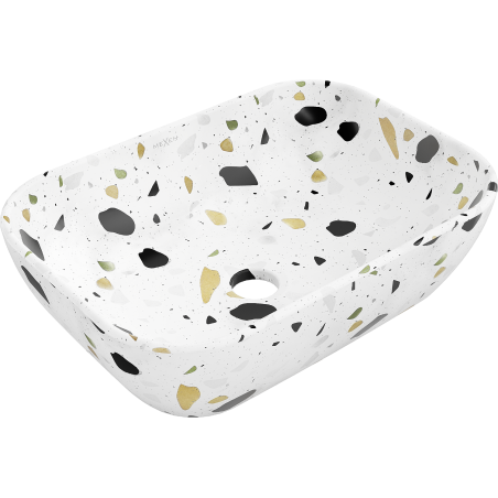 Mexen Rita плотно монтирана мивка 45 x 32 см, бял камък терацо - 21084587