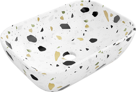 Mexen Rita плотно монтирана мивка 45 x 32 см, бял камък терацо - 21084587