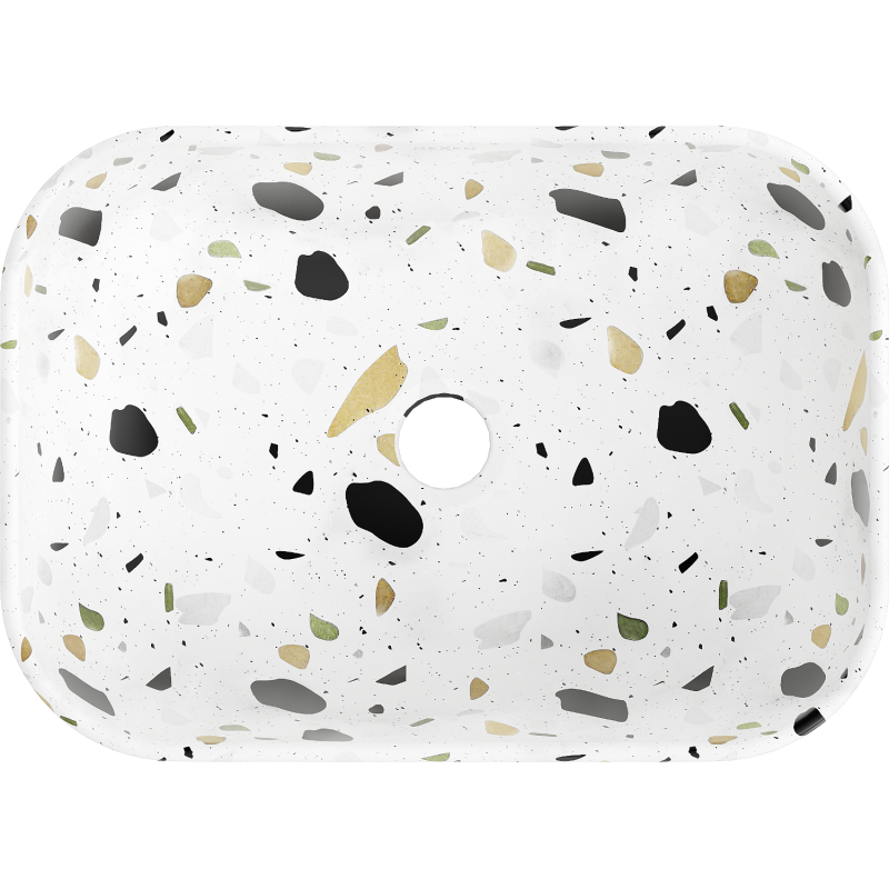 Mexen Rita плотно монтирана мивка 45 x 32 см, бял камък терацо - 21084587