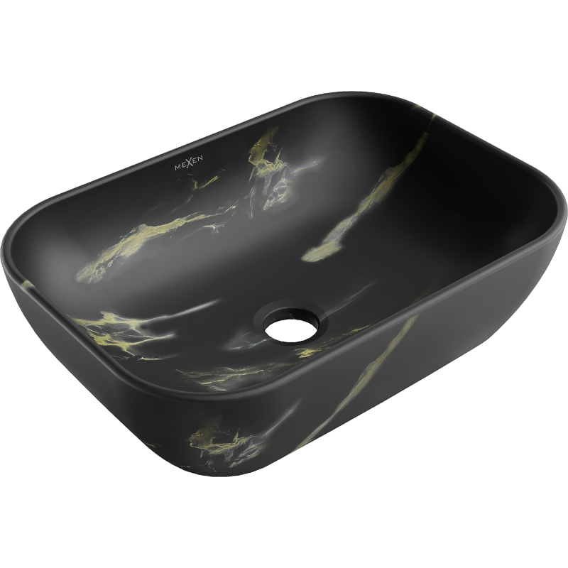 Mexen Rita бутикова мивка за плот 45 x 32 см, черен камък - 21084588