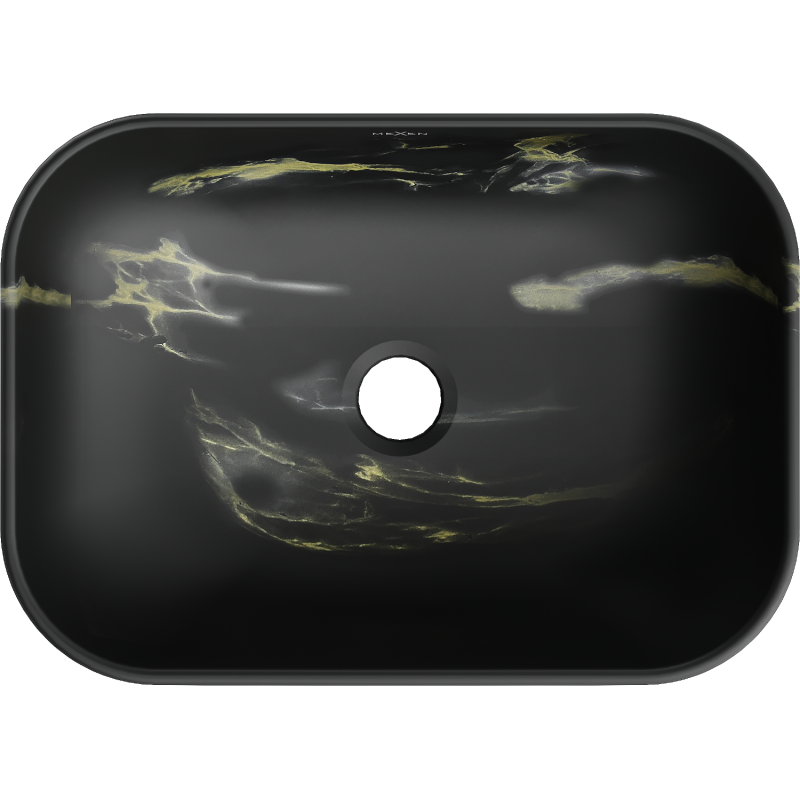 Mexen Rita бутикова мивка за плот 45 x 32 см, черен камък - 21084588