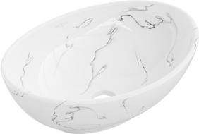 Mexen Elza мивка върху плот 40 x 33 см, бял камък - 21014081