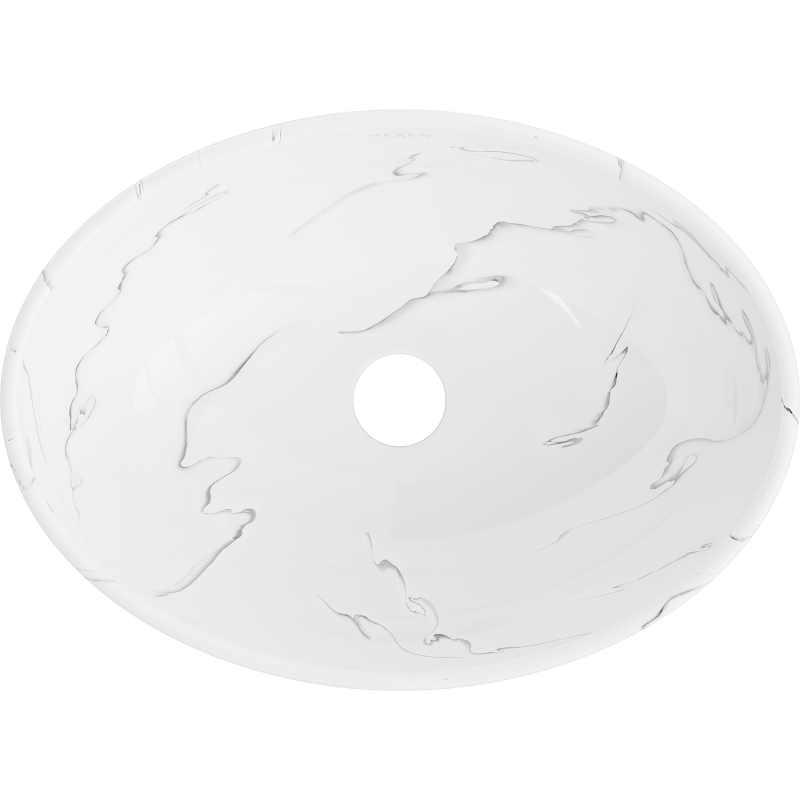 Mexen Elza мивка върху плот 40 x 33 см, бял камък - 21014081