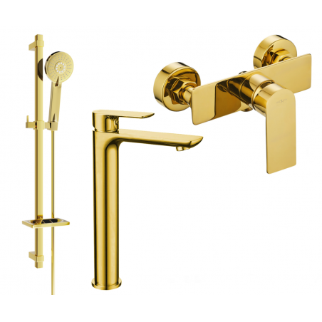 Mexen Alfa DQ40 душ комплект, златен - 745714DQ40-50