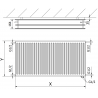 Mexen CVH30 Хигиеничен панелен радиатор 600 x 1200 mm, долно свързване, 1810 W, бял - W630H-060-120-00