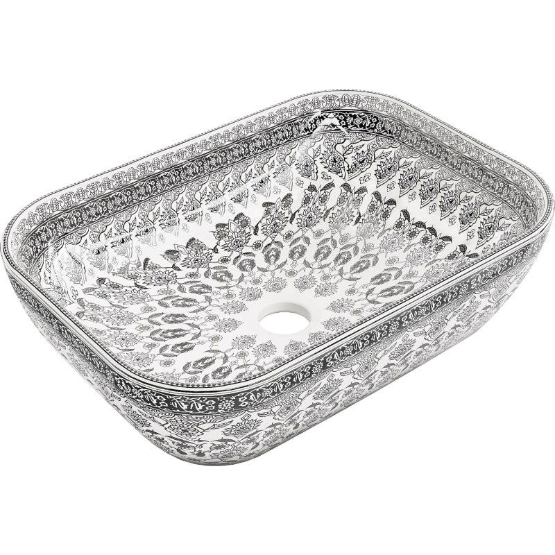 Mexen Rita умивалник надплотен 45 x 32 см, бял/черен модел - 21084586