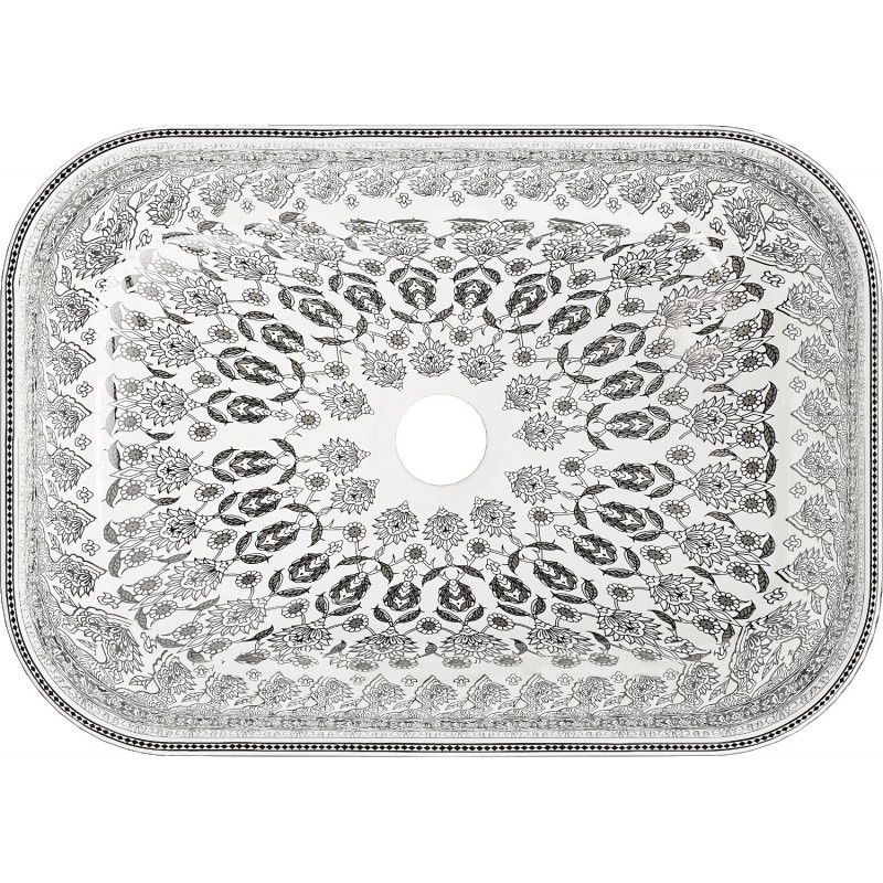 Mexen Rita умивалник надплотен 45 x 32 см, бял/черен модел - 21084586