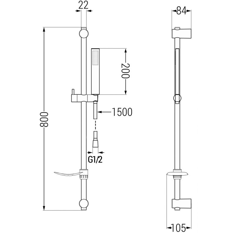 Mexen Alfa DF02 душ комплект, златен - 745714DF02-50