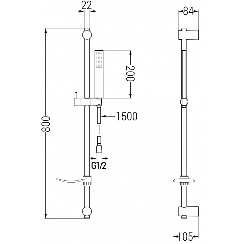 Mexen Alfa DF02 комплект за душ, златен - 745714DF02-50