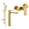 Mexen Alfa DF02 комплект за душ, златен - 745714DF02-50