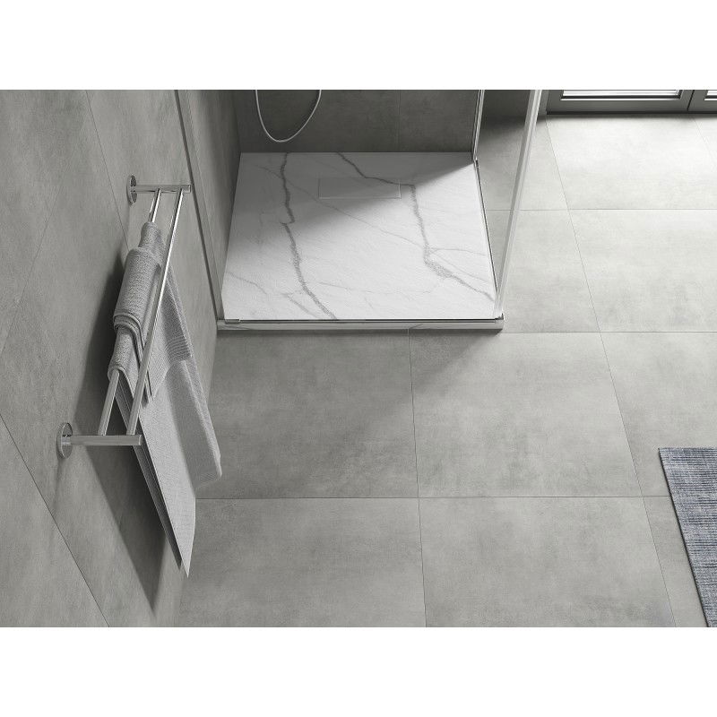 Mexen Hugo квадратен праг SMC 80 x 80 cm, бял камък - 42158080