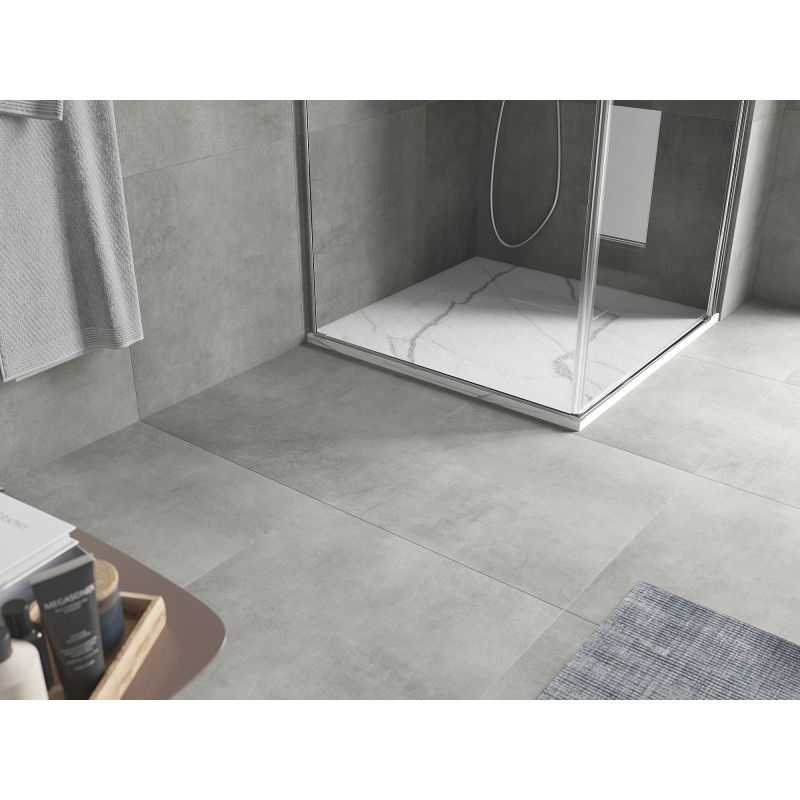 Mexen Hugo квадратен праг SMC 80 x 80 cm, бял камък - 42158080