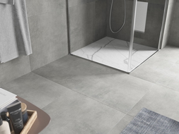 Mexen Hugo квадратен душ поддушник SMC 90 x 90 cm, бял камък - 42159090