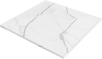 Mexen Hugo квадратен душ поддушник SMC 90 x 90 cm, бял камък - 42159090