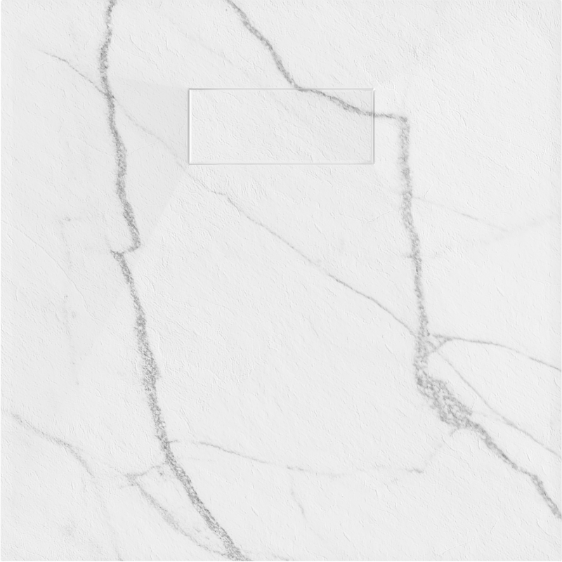 Mexen Hugo квадратен душ поддушник SMC 90 x 90 cm, бял камък - 42159090