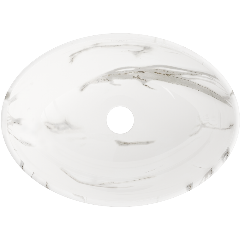 Mexen Elza умивалник над плот 40 х 33 см, бял камък - 21014082