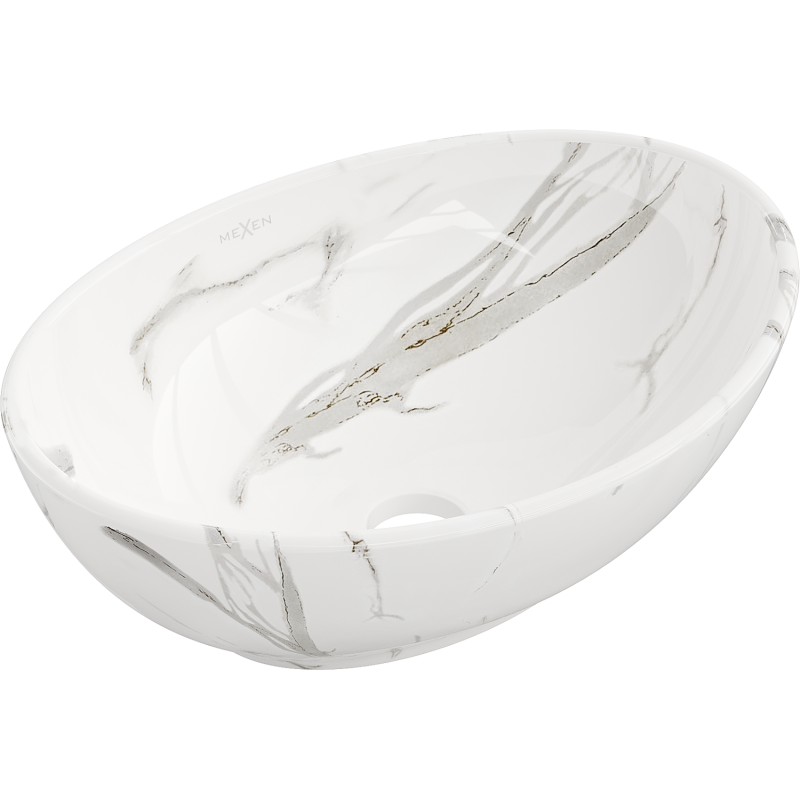 Mexen Elza умивалник над плот 40 х 33 см, бял камък - 21014082