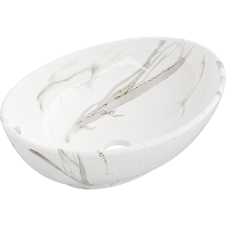 Mexen Elza умивалник над плот 40 х 33 см, бял камък - 21014082