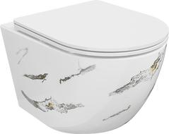 Mexen Lena Тоалетна чиния Rimless с падаща седалка slim, дуропласт, бял камък - 30224091