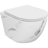Mexen Lena тоалетна чиния Rimless с тънка седалка със забавено спускане, дуропласт, бял камък - 30224092
