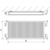 Mexen CH20 Хигиенен панелен радиатор 600 x 500 mm, странично свързване, 550 W, бял - W420H-060-050-00
