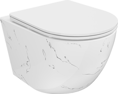Mexen Lena wc чиния Rimless със седалка със забавено падане slim, дуропласт, бял камък - 30224093