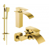 Mexen Aries DQ45 комплект за вана, златен - 744803DQ45-50