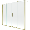 Mexen Velar Duo двукрилен плъзгащ се параван за вана 190 x 150 см, прозрачен, златен - 896-190-000-02-50