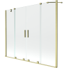 Mexen Velar Duo параван за вана 2-крилен плъзгащ се 190 x 150 см, прозрачен, златист четкан - 896-190-000-02-55