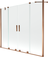 Mexen Velar Duo двукрилен плъзгащ се екран за вана 190 x 150 cm, прозрачен, розово злато - 896-190-000-02-60