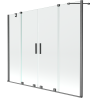 Mexen Velar Duo плъзгащ се двукрилен параван за вана 190 x 150 cm, прозрачен, четкано gun gray - 896-190-000-02-66