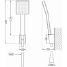 Mexen Aries R45 смесител за вана с комплект за душ, черен - 74483R45-70