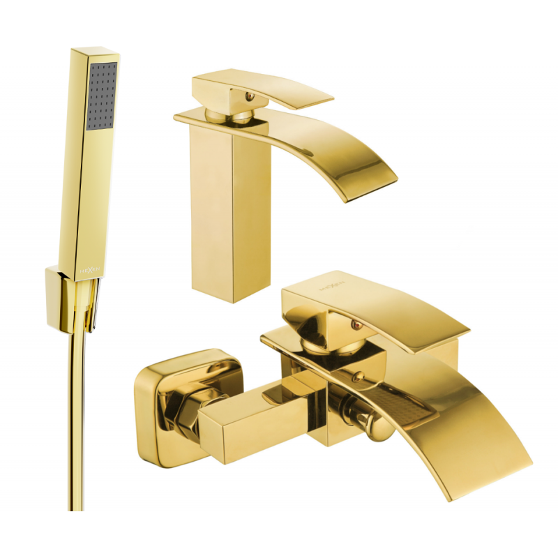 Mexen Aries R77 комплект за вана, златен - 744803R77-50