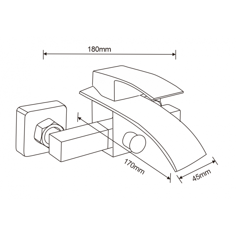 Mexen Aries R45 комплект за вана, черен - 744803R45-70