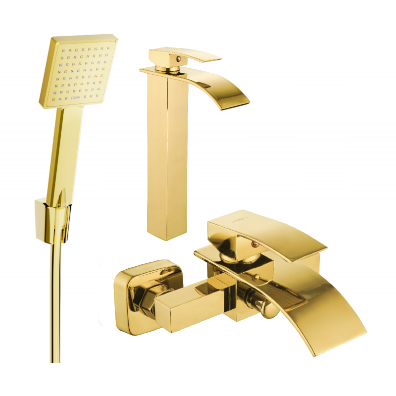 Mexen Aries R45 комплект за вана, златен - 744813R45-50