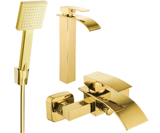 Mexen Aries R45 комплект за вана, златен - 744813R45-50