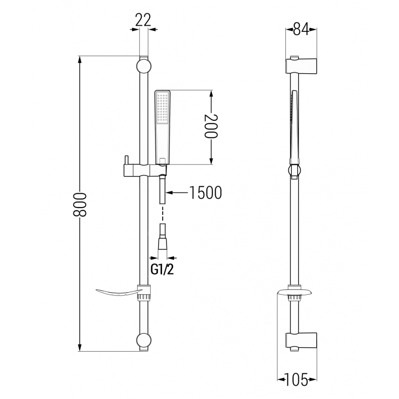 Mexen Axel Комплект за вана DF72, черен - 73803DF72-70