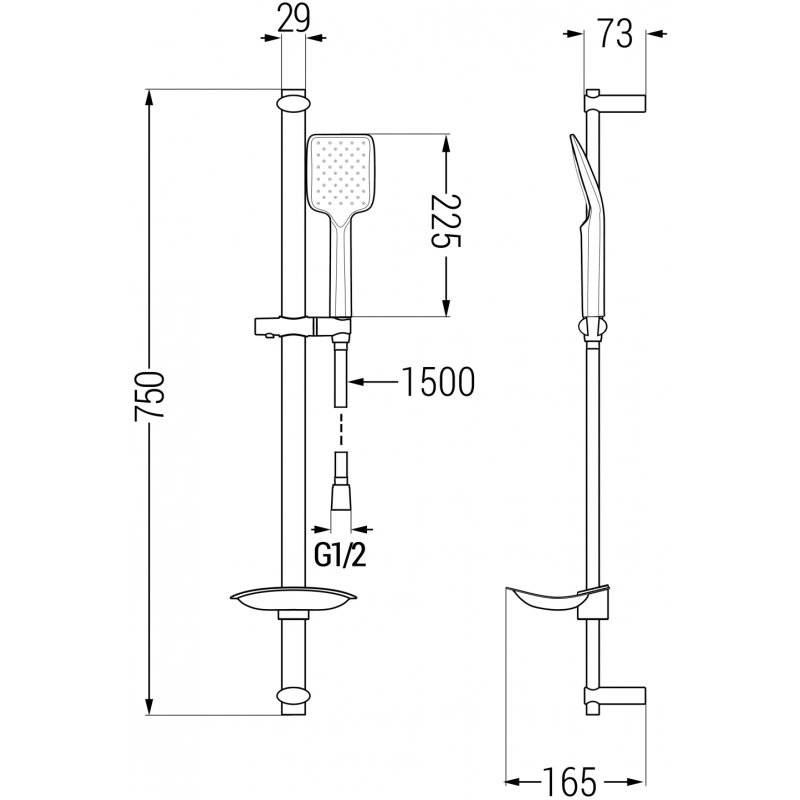 Mexen Axel DB62 комплект за вана, черен - 73803DB62-70