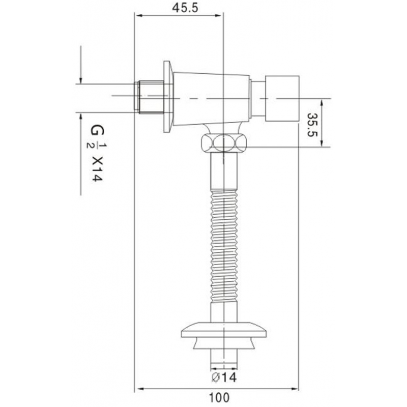 Mexen изпускателен клапан за писоар, хром - 371500