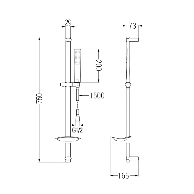 Mexen Axel DB72 комплект за вана, хром - 73813DB72-00
