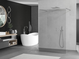 Mexen Kioto свободностояща душ стена 135x 200 см, прозрачна 8 мм, хром - 800-135-002-01-00