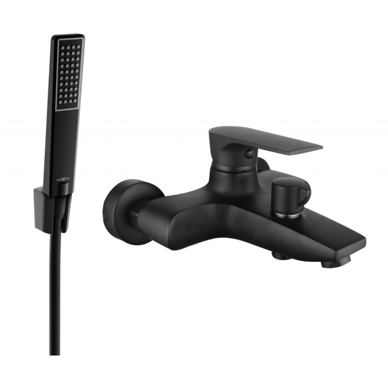 Mexen Axel R72 смесител за вана със душ комплект, черен - 7383R72-70